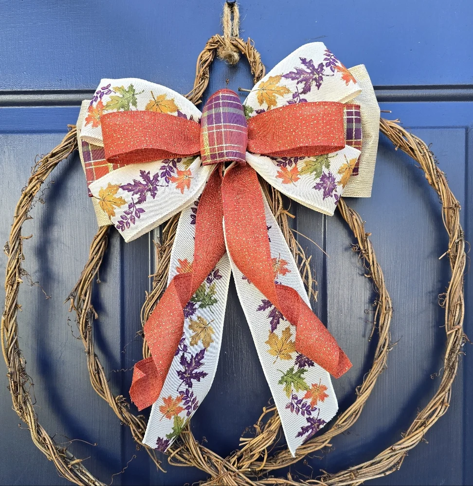 Autumn Wreath with Orange and Purple Accents